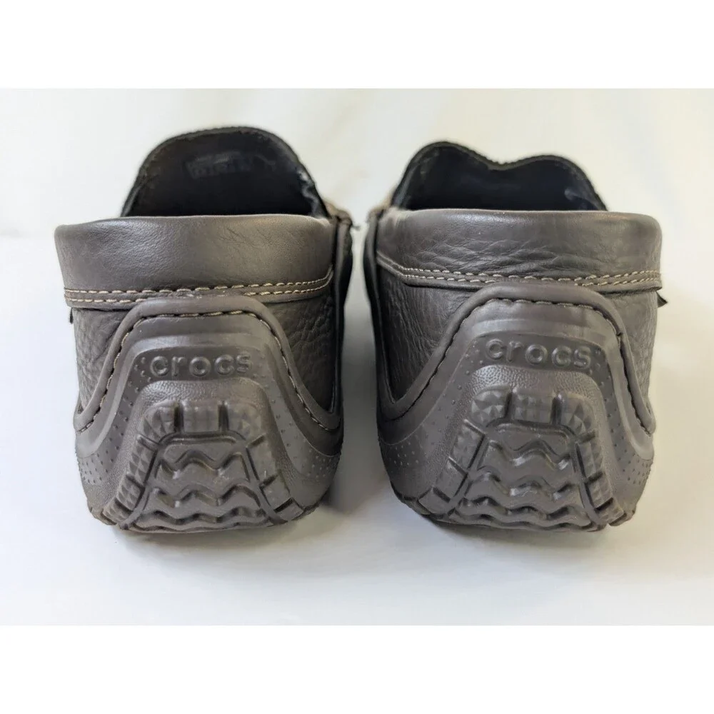 Crocs Tideline Sport Leather Loafers Men’s Size 11 Espresso Dark Brown #12197